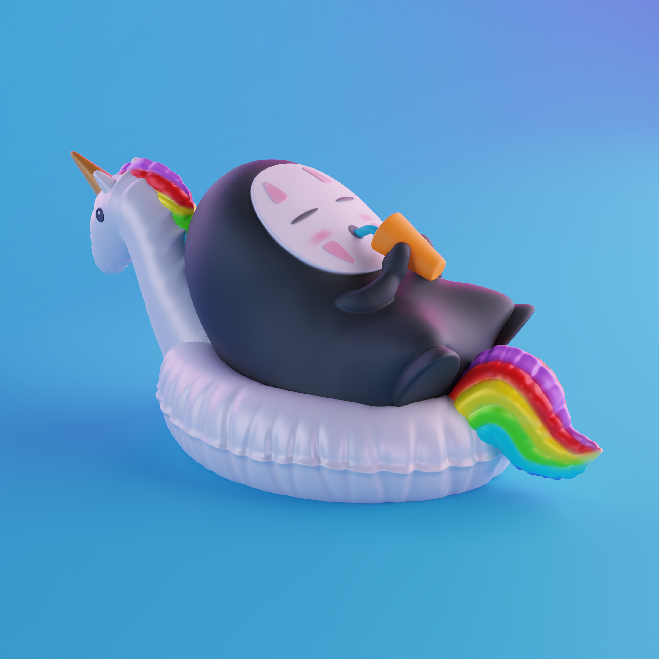 NoFace Chilling In The Pool 模型预览图 2